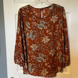 Papermoon burnt orange floral blouse